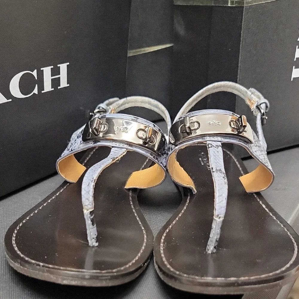 Coach Gracie SWAGGER Blue Snake Skin Sandals No. Q8140 - Picture 11 of 13